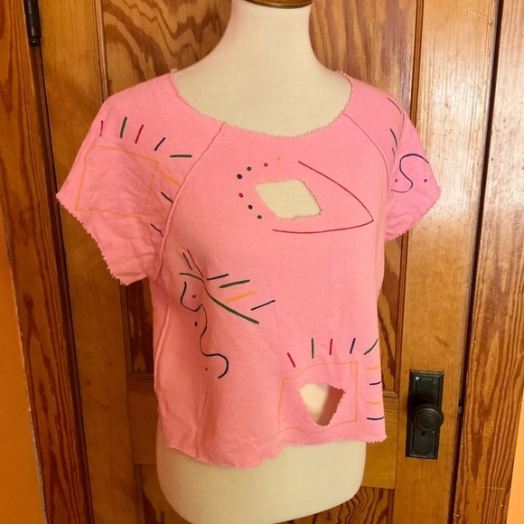 Vtg 80S OOAK pink flash dance top - Picture 4 of 8